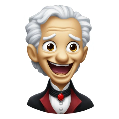 Laughing vampire in Uncle Scrooge style, mysterious eyes, intricate lips, masterpiece pose sticker