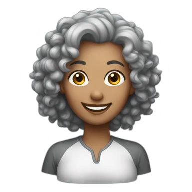 Grey female poddle smiling sticker