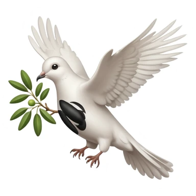 Dove flying with an olive branch sticker