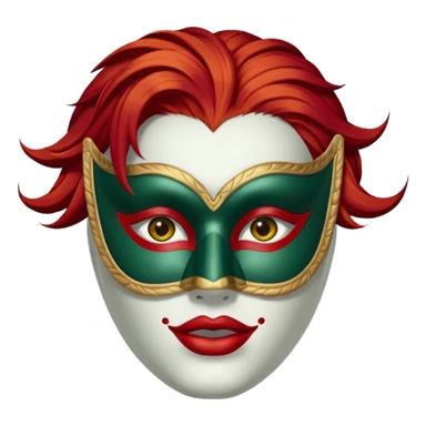 masked person venice bauta woman red hair sticker