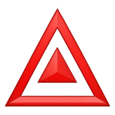 triangulo hacia abajo rojo sticker