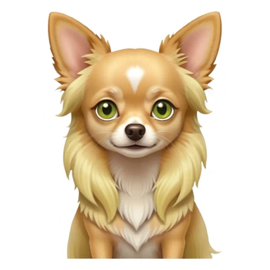 Blonde long haired chihuahua with yellowish green eyes sticker