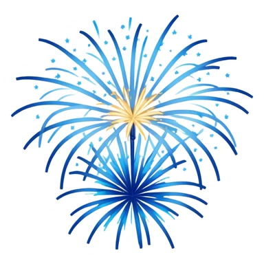 blue fireworks sticker
