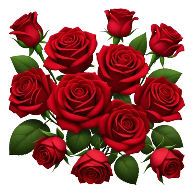 Bouquet of dark red roses sticker