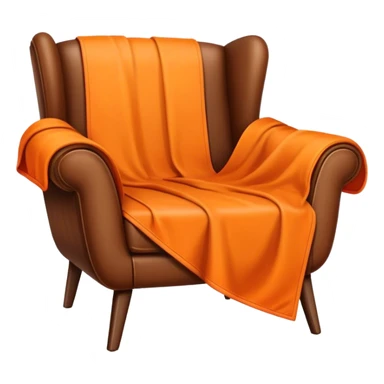 Comfy chair with orange blanket sticker