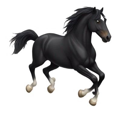 prancing black horse sticker