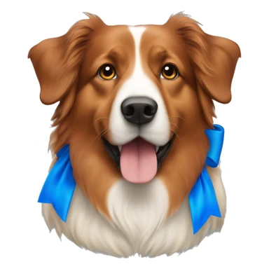 Red English shepherd dog with blue bow sticker