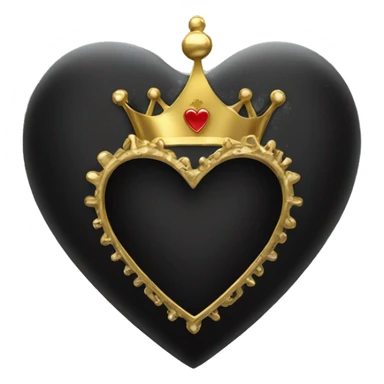 black heart with gold crown on corner  sticker