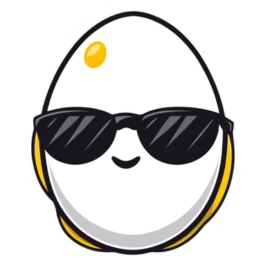 egg with sunglasses sticker