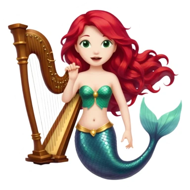 Singing Mermaid – Holding harp sticker