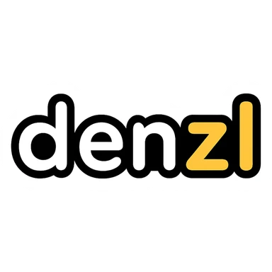 'denzl' logo, playful and rounded typography, friendly and approachable, vibrant accent color sticker