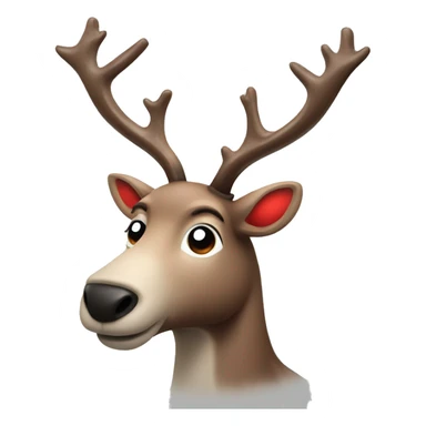 Reindeer with a glowing red nose sticker