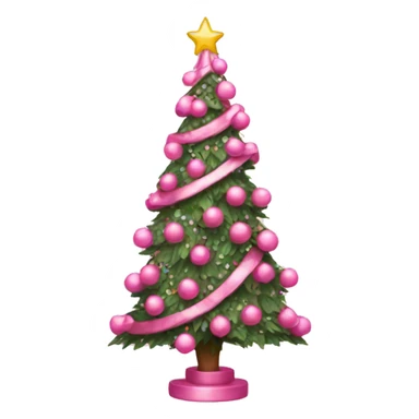 pink christmas tree sticker