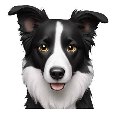 Border-collie black and hite with thin white line on forehead  sticker
