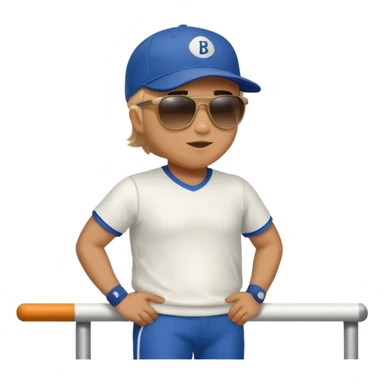 stocky man watching a track meet full length sticker