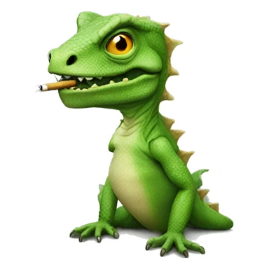 big but lizard smoking a cigarette  sticker