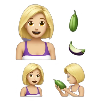 Blond eat eggplant sticker