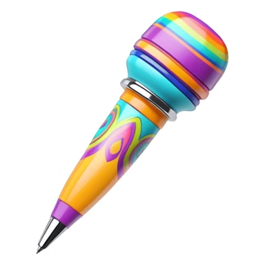3D, psychedelic colored hippie style pen. Pen only  sticker