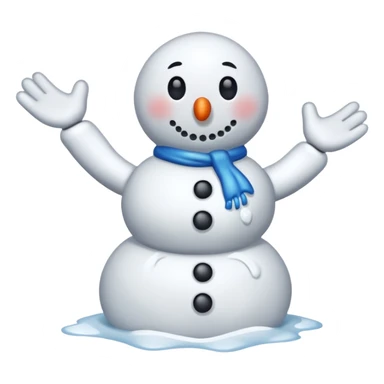 melting snowman with only one arm sticker