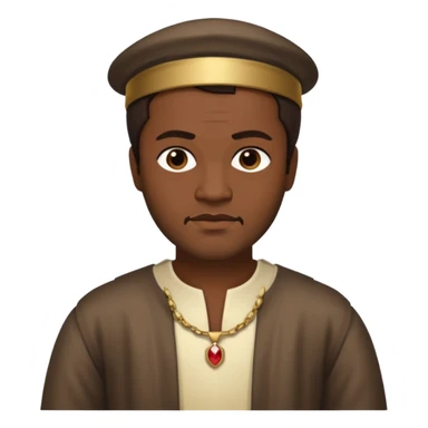 Otello with dark skin, dark brown hair, cream outfit sticker