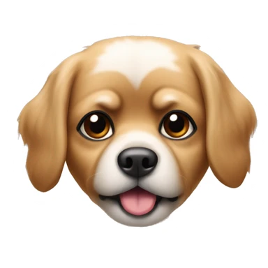 Un emoji de una perrita pekinés pequeña y de color caramelo  sticker