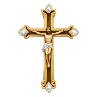 Jesus cross with diamonds sticker