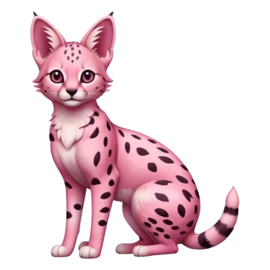Pink Magenta Pastel-Rose Serval, full body sticker