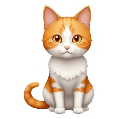 full body small short hair ginger and white cat with orange eyes  sticker