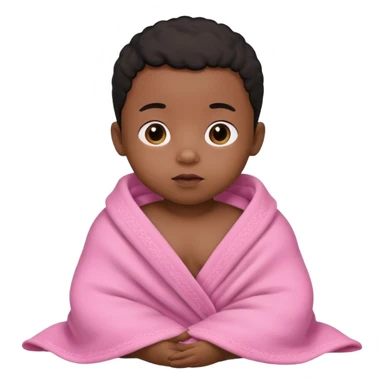 Small black baby in pink blanket sticker