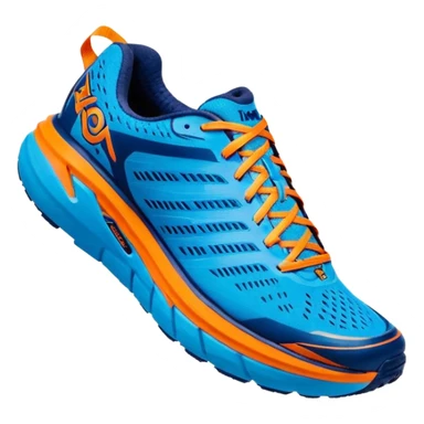 Blue and Orange HOKA running shoe  sticker