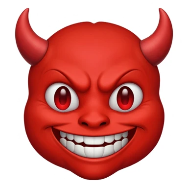 devil emoji, grinning, red face sticker