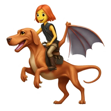 Vizsla riding dragon  sticker
