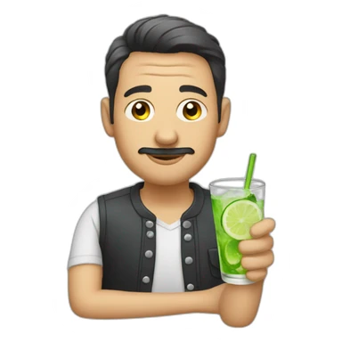 Man who drinks a gin and tonic sticker