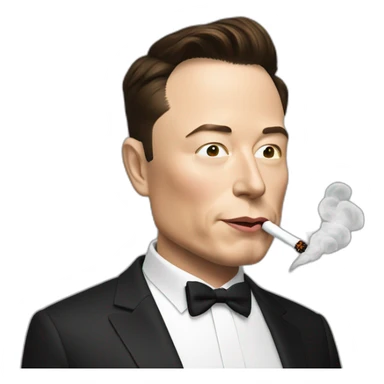 Elon Musk smoking sticker