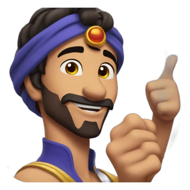 Aladdin saying thank you thumb up  sticker