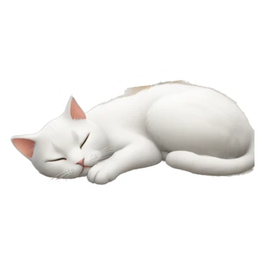 white kitty sleeping on the table sticker