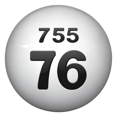 bingo ball with number 75 sticker