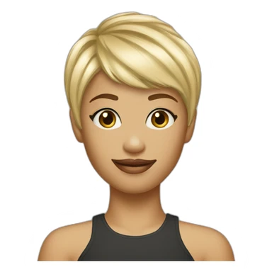 bangs blonde pixie cut hair girl sticker