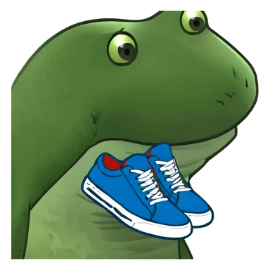 Crea un tiburón con tenis azules sticker