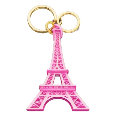 Pink Eiffel tower key ring sticker