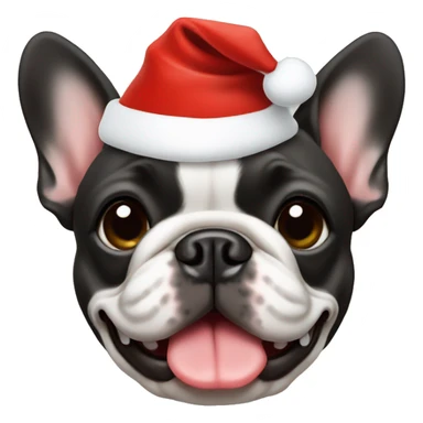 French bulldog Santa hat  sticker