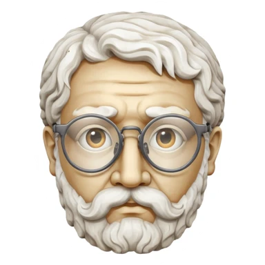 marble greek statue head  with spectacles sticker