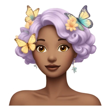 Gorgeous pastel lady with flowers and butterflies sticker