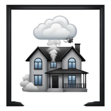 The house from which the smoke is coming sticker