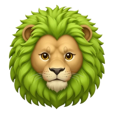lime-colored lion sticker