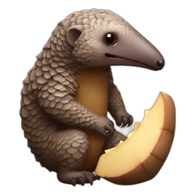 Pangolin eating a bat sticker