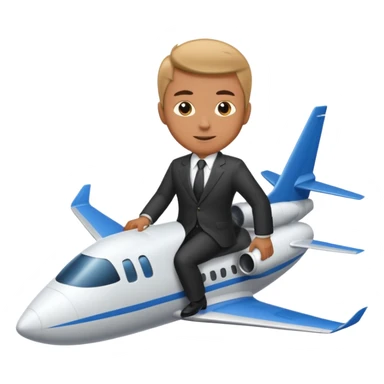 Suit man riding a jet plane sticker