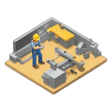 isometric fabricator working sticker