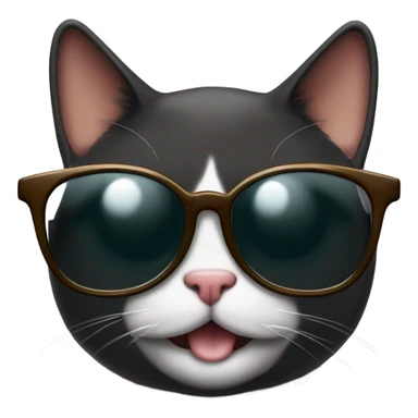 gato negro con lentes de sol tomando un fernet sticker