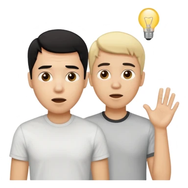 light skin black hair man surprised talking with a light skin and blonde hair man sticker